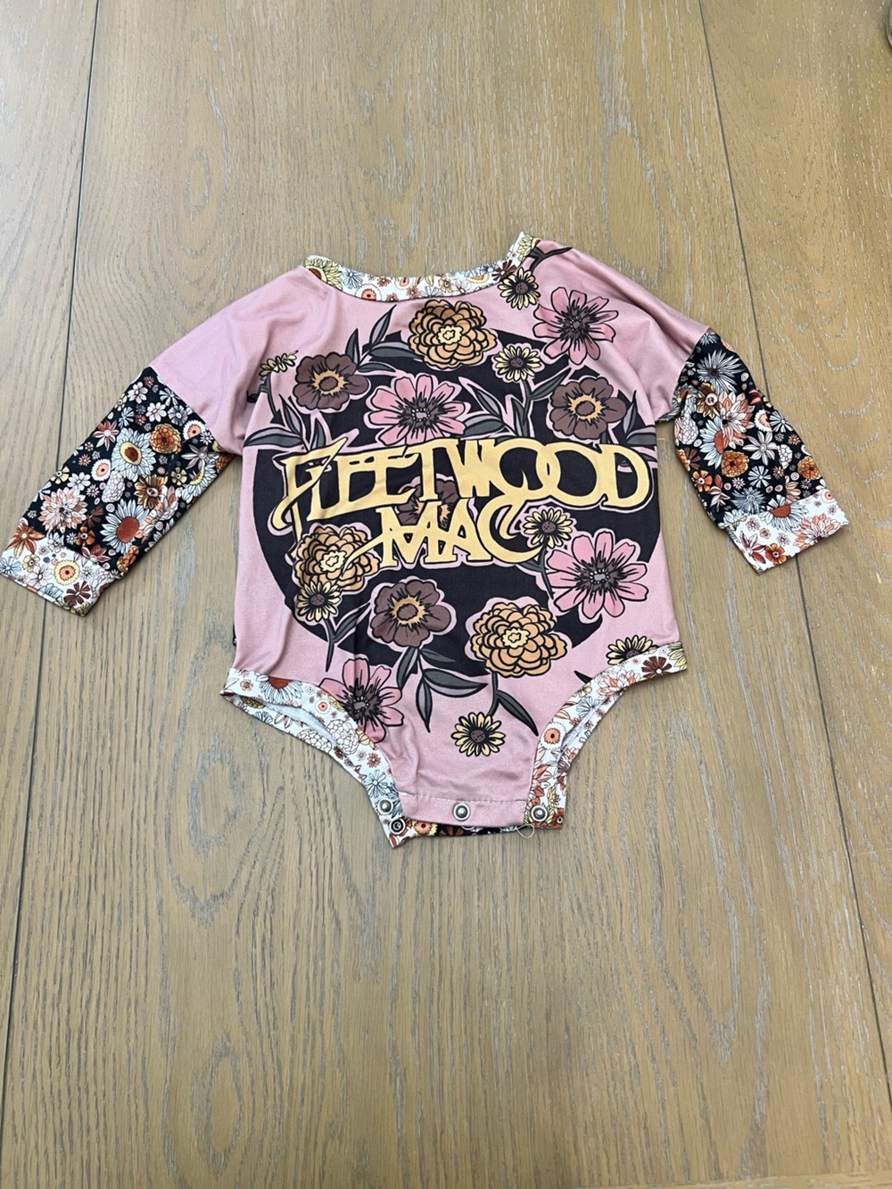 Kids Fleetwood Mac Pink Floral 'Homewood' One-Piece Romper